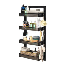 Living And Home 4 Tier Over The Door Adjustable Shower Caddy Shelf Kitchen Pantry Organizer - thumbnail 3