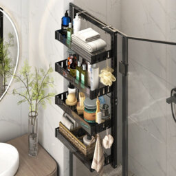 Living And Home 4 Tier Over The Door Adjustable Shower Caddy Shelf Kitchen Pantry Organizer - thumbnail 2