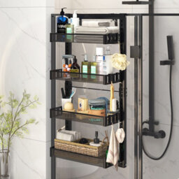 Living And Home 4 Tier Over The Door Adjustable Shower Caddy Shelf Kitchen Pantry Organizer - thumbnail 1