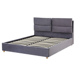 Beliani Ottoman Bed Velvet Batilly 160 X 200 Cm (Eu King Size) Grey - thumbnail 7
