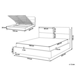Beliani Ottoman Bed Velvet Batilly 160 X 200 Cm (Eu King Size) Grey - thumbnail 3