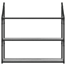Berkfield 3-Tier Wall Shelf Grey Sonoma 80X21X78.5 Cm Engineered Wood - thumbnail 4