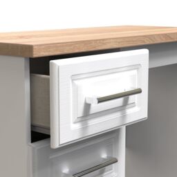 Sevilla Ready Assembled Matt White Light Oak Effect 3 Drawer Non-Extendable Medium Dressing Table (H)795mm (W)930mm (D)415mm - thumbnail 6