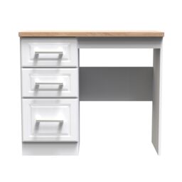 Sevilla Ready Assembled Matt White Light Oak Effect 3 Drawer Non-Extendable Medium Dressing Table (H)795mm (W)930mm (D)415mm - thumbnail 2