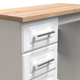 Sevilla Ready Assembled Matt White Light Oak Effect 3 Drawer Non-Extendable Medium Dressing Table (H)795mm (W)930mm (D)415mm - thumbnail 5