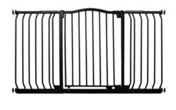 Bettacare Curved Top Dog Gate, 170Cm - 179Cm, Matt Black, Pressure Fit Pet Gate For Dog And Puppy, Pet And Dog Barrier - thumbnail 1