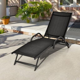 Costway Set Of 2 Outdoor Chaise Lounge Chairs 5-Position Adjustable Recliners Sun Lounge - thumbnail 8