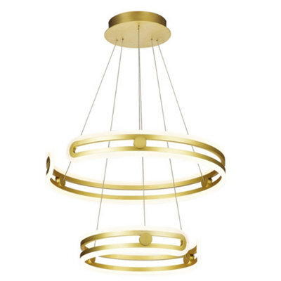 Luminosa Lighting Luminosa Modern Led Hanging Pendant Golden, Warm White 3000K 5180Lm Dimmable