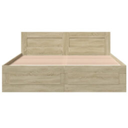Berkfield Bed Frame With Headboard Without Mattress Sonoma Oak 160X200 Cm - thumbnail 5