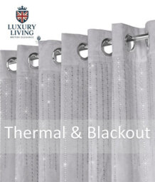 Luxury Living Triple Woven Blackout Velvet Ring Top Curtains With Cascading Diamante Studs 229Cm X 229Cm Silver - thumbnail 2