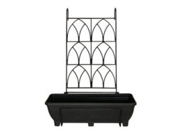 Garden Pride Balcony/fence Holder - Decorative Trellis Back Planter Holder - Charcoal - thumbnail 2