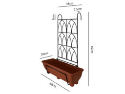 Garden Pride Balcony/fence Holder - Decorative Trellis Back Planter Holder - Charcoal - thumbnail 3