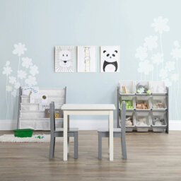 Humble Crew Children's Shelf, Toy Organiser Shelf With 9 Storage Boxes, Grey/white - thumbnail 7