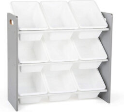 Humble Crew Children's Shelf, Toy Organiser Shelf With 9 Storage Boxes, Grey/white - thumbnail 2