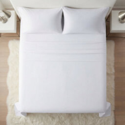 Egyptian Cotton Flat Sheet 200 Thread Count Premium Hotel Quality Soft Bedding Non-Iron Wrinkle Resistant Top Sheet - thumbnail 2
