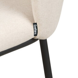 Wyld And Coco Set Of 2 Bar Chairs, Off-White Polyester Upholstery, Curved Backrest, Built-In Footrest - thumbnail 7