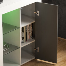 Lassic Vida Designs Azura White & Grey 1 Door Led Sideboard Storage Cabinet Cupboard - thumbnail 6