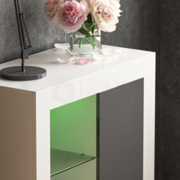 Lassic Vida Designs Azura White & Grey 1 Door Led Sideboard Storage Cabinet Cupboard - thumbnail 5