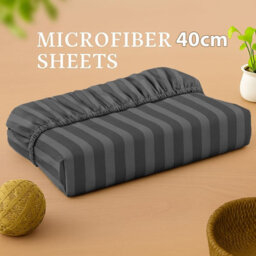 Oxford Homeware Grey Satin Stripe Fitted Sheet 40Cm Extra Deep Pocket Soft Easy Care Bedding Sheet (W)152Cmx(L)200Cm (King) - thumbnail 9