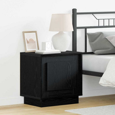 Berkfield Bedside Cabinets With Led Lights 2 Pcs Black Oak 44X34,5X45 Cm - image 1