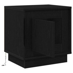 Berkfield Bedside Cabinets With Led Lights 2 Pcs Black Oak 44X34,5X45 Cm - thumbnail 7