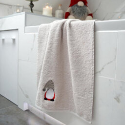Allure Bath Fashions Pack Of 2 Gonk Christmas Hand Towels - 100% Cotton Festive Tea Towels (Grey) - thumbnail 3