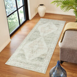 Livabliss Becki Owens Luca-Vintage Blue Brown Green Traditional Vintage Boho Living Dining Bedroom Rug 80 X 220 Cm Easy Care, Non Shedding - thumbnail 2