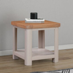 Buttercup Farm Bologna Painted Lamp Table With Shelf - L50 X W50 X H50 Cm - Oak