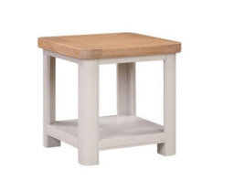 Buttercup Farm Bologna Painted Lamp Table With Shelf - L50 X W50 X H50 Cm - Oak - thumbnail 3
