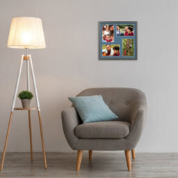 AK Frames 12X12 Dark Grey Sleek Multi Photo Frame With Pompadour Mount - Holds 4 Apertures (4X) 6X4 Photos - thumbnail 3