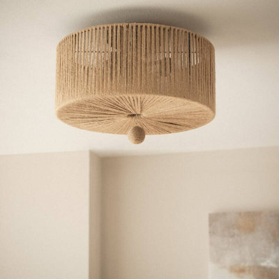 Edit Modigliani Rattan Flush Ceiling Light Natural - image 1