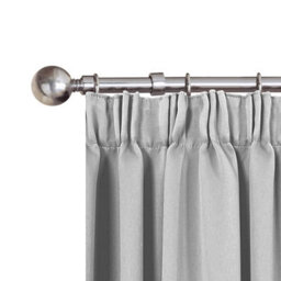 Ameha Light Grey 230 Gsm Plain Thermal Blackout Pencil Pleat Door Curtain For Bedroom Single Panel Energy Saving 66'' X 84'' Uk - thumbnail 7