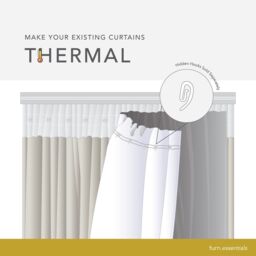 Furn. Thermal Pencil Pleat Curtain Lining Pair, (L) 163Cm X (W) 216Cm - thumbnail 3
