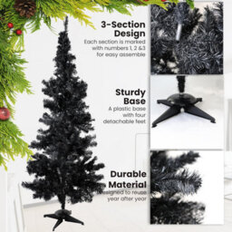 Divchi 4Ft Premium Christmas Tree 130 Branch Xmas Trees Artificial Christmas Tree Pine Tree With Plastic Stand Realistic Branches - thumbnail 4