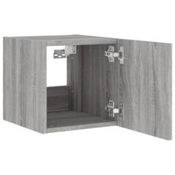 Berkfield Tv Wall Cabinet With Led Lights Grey Sonoma 30.5X35X30 Cm - thumbnail 8