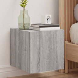 Berkfield Tv Wall Cabinet With Led Lights Grey Sonoma 30.5X35X30 Cm - thumbnail 1