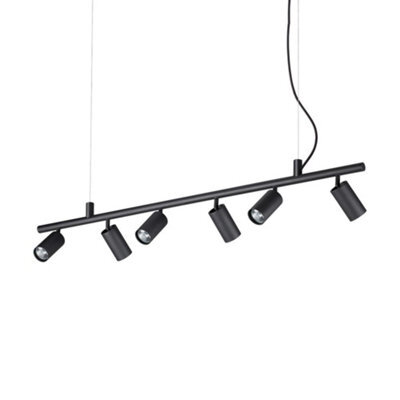 Ideal Lux Dynamite Indoor Spotlight Ceiling Pendant Lamp 6 Lights Black, Gu10