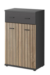 Arte Marco Hallway Cabinet: Stylish Storage Solution - W600mm X H960mm X D320mm In Oak Artisan & Anthracite