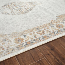 Livabliss Lillian-Washable Grey Brown Blue Green Traditional Vintage Boho Living Dining Rug 200 X 275 Cm Easy Care, Non Shedding - thumbnail 3