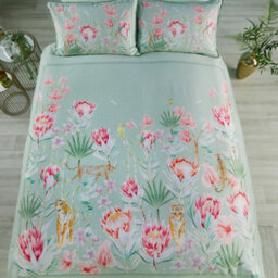 Soirée Tropical Leopard 500 Thread Count Green Duvet Cover Set - thumbnail 4