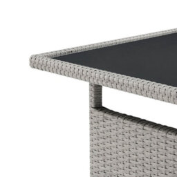 Home Detail Cali Grey Rattan Dark Grey Cushions 6 Piece Garden Corner Sofa Set Footstools Bench Glass Top Table - thumbnail 7