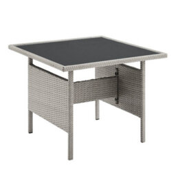 Home Detail Cali Grey Rattan Dark Grey Cushions 6 Piece Garden Corner Sofa Set Footstools Bench Glass Top Table - thumbnail 6