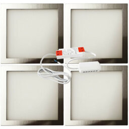 Brushed Nickel Ultra-Slim Square Under Cabinet Kitchen Light Kit With Natural White Led