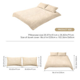 Living And Home Brown Three-Piece Bedding Set, Rabbit Fur Plush Three-Piece Set. - thumbnail 9
