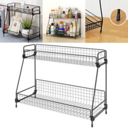 Living And Home 2 Tiers Black Kitchen Spice Rack Bathroom Shower Organizer Storage Shelf W 315 mm