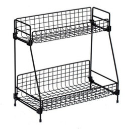 Living And Home 2 Tiers Black Kitchen Spice Rack Bathroom Shower Organizer Storage Shelf W 315 mm - thumbnail 6