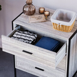 Lassic Vida Designs Brooklyn Grey 3 Drawer Chest (H)795mm (W)630mm (D)400mm - thumbnail 4