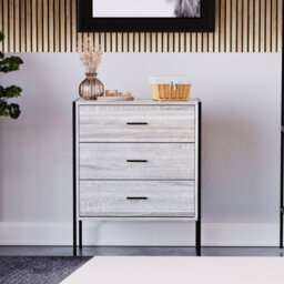 Lassic Vida Designs Brooklyn Grey 3 Drawer Chest (H)795mm (W)630mm (D)400mm - thumbnail 3