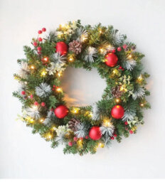 40Cm Led Christmas Wreath , Holiday Door Garland Decoration - thumbnail 3