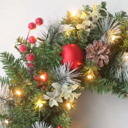 40Cm Led Christmas Wreath , Holiday Door Garland Decoration - thumbnail 2